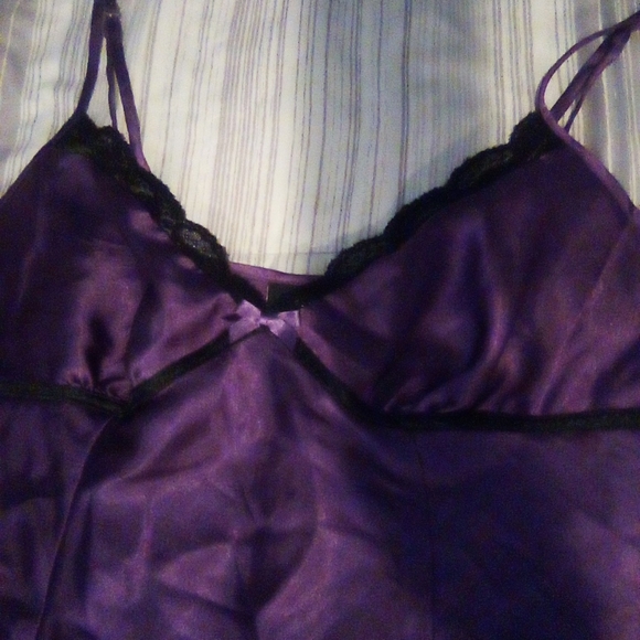 APT9 Lingerie Purple W/ Black Lace Trim Size Medium - Picture 15 of 15